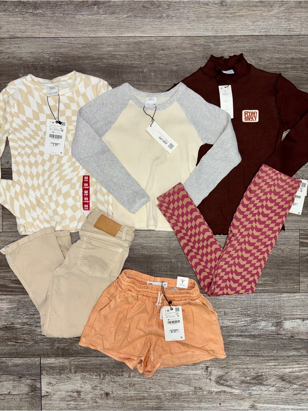 Assorted Girls' Tops & Bottoms - Neutral, Cream, Gray, Rust, Pink NWT